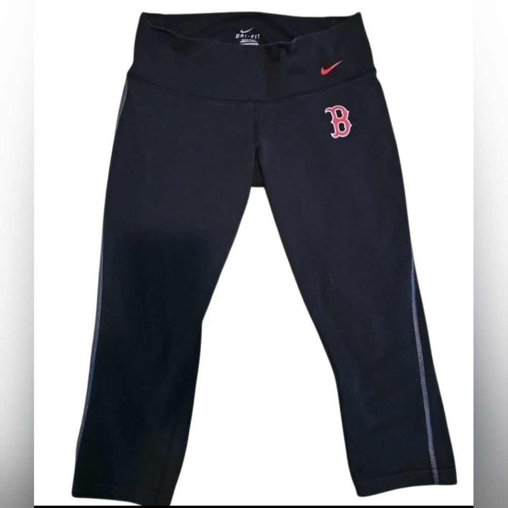 Boston Redsox Nike MLB Womans Active‎ Capri Leggings Black Pants Size Small